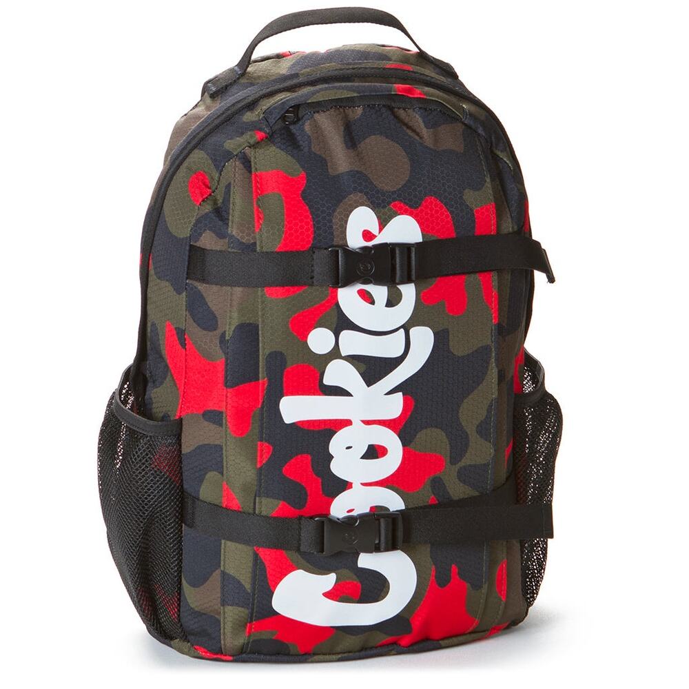 Cookies Red Camo Smell Proof Backpack Ripstop Nylon
